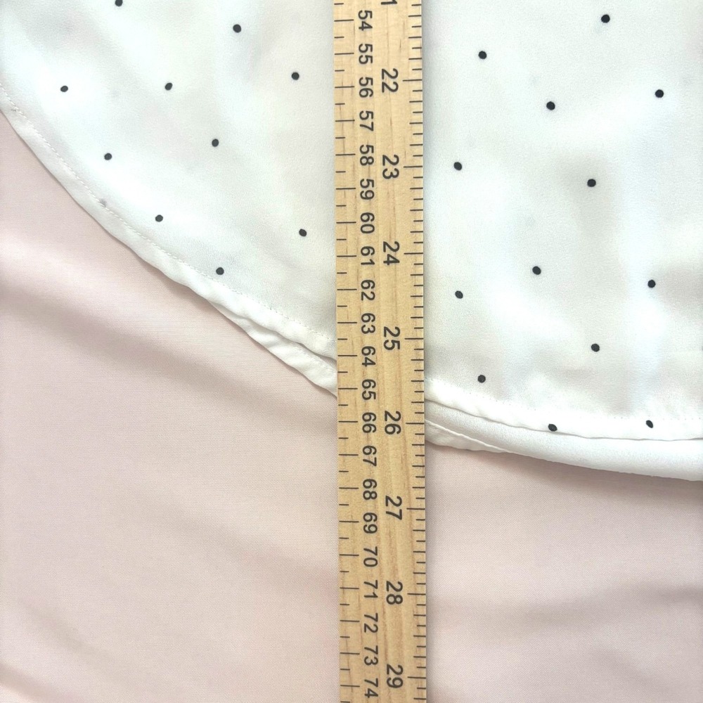 LOFT Simple Chic Elevated Basic Polka Dot Long Sleeve Square Neck Blouse M - Picture 4 of 8